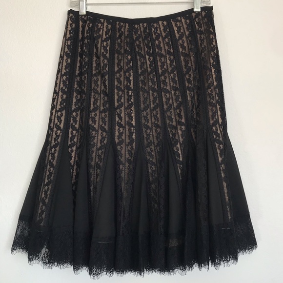 LOFT Dresses & Skirts - LOFT Black Lace A-Line Midi Skirt